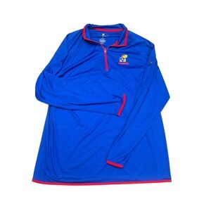 Kansas Jayhawks men's long sleeve quarter zip Size XL Blue Moisture Wicking